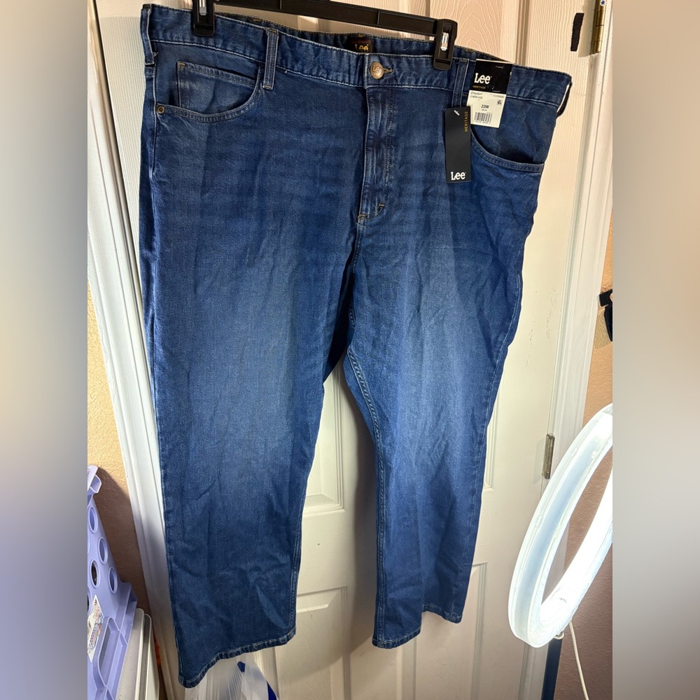 Lee Heritage Women 22 W 04-24 Jeans Straight A New Age Denim Casual Pockets Blue
